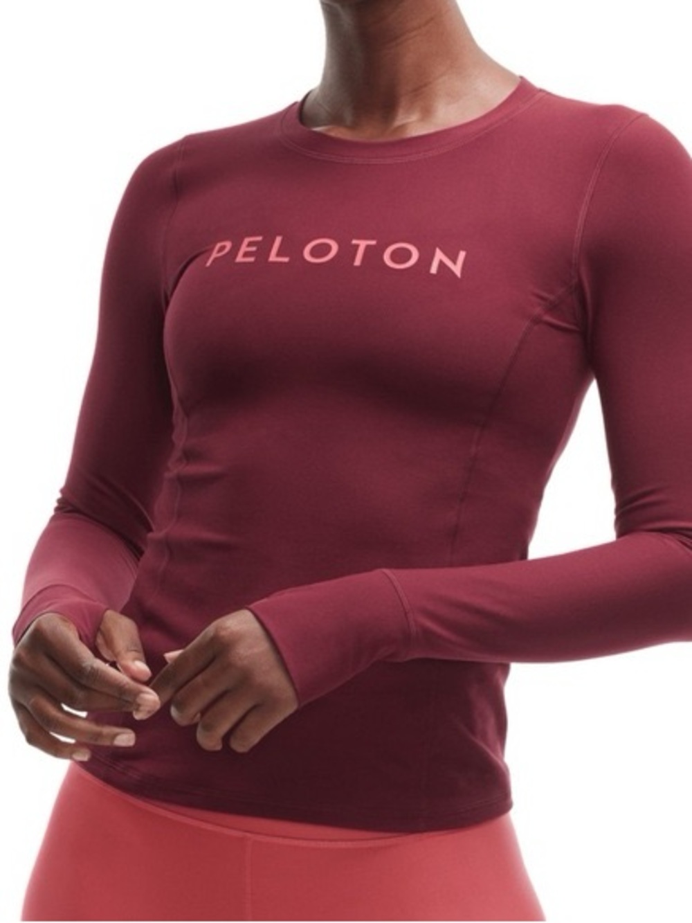 Peloton Cadent Long Sleeve Performance Tee Berry - S